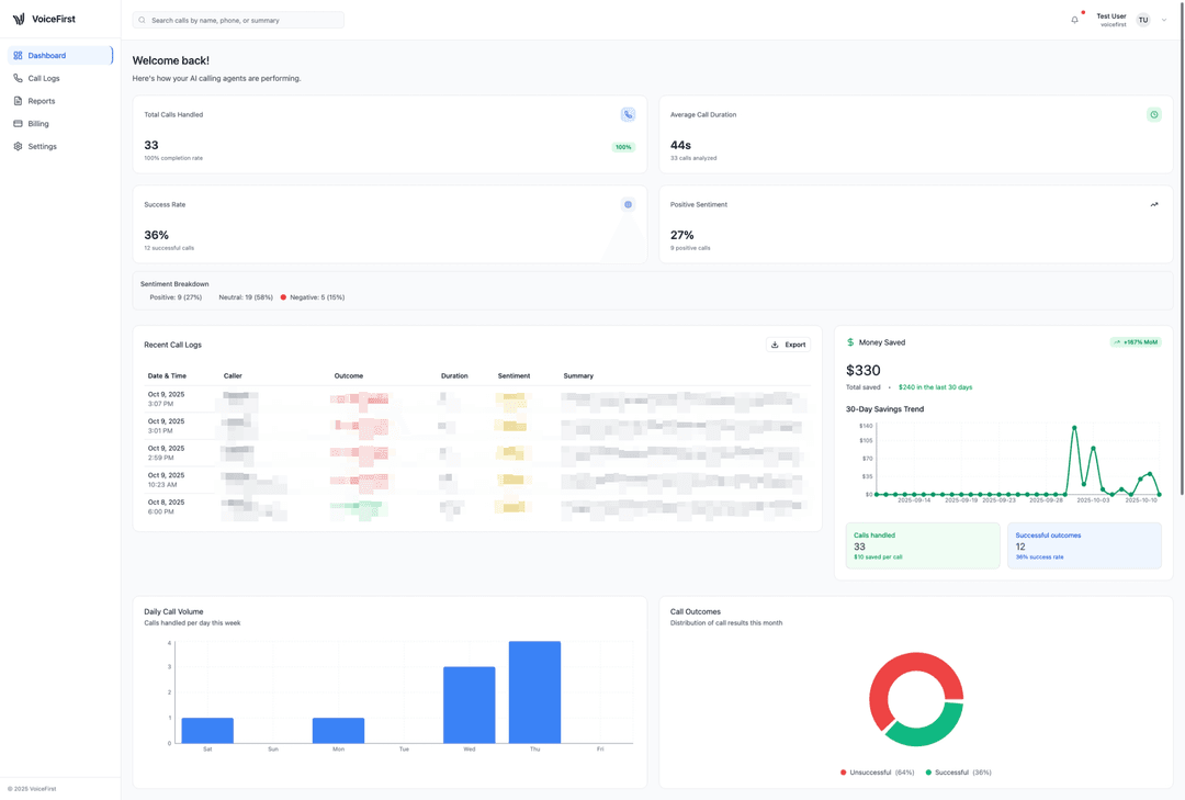 VoiceFirst Dashboard